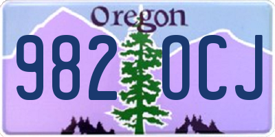 OR license plate 982OCJ