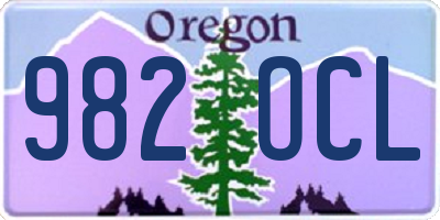 OR license plate 982OCL