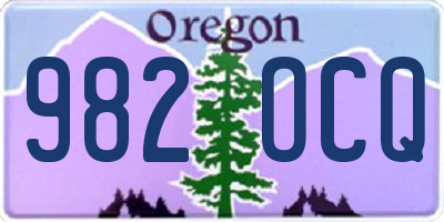 OR license plate 982OCQ