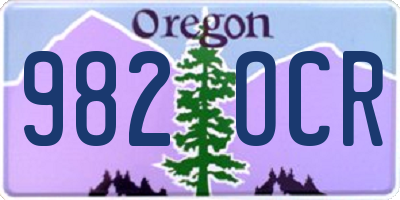 OR license plate 982OCR