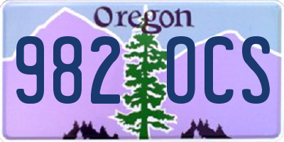 OR license plate 982OCS