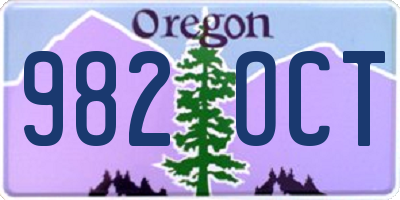 OR license plate 982OCT