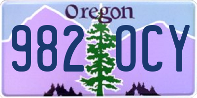 OR license plate 982OCY