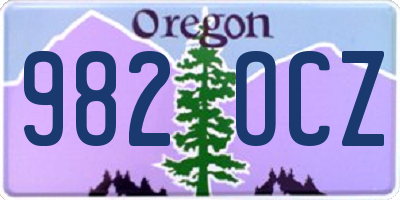 OR license plate 982OCZ