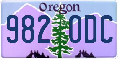 OR license plate 982ODC