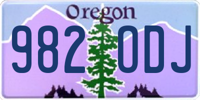 OR license plate 982ODJ