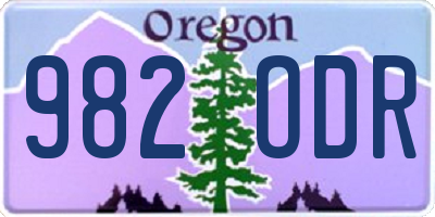 OR license plate 982ODR