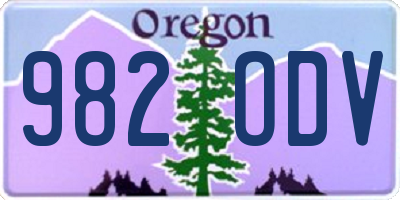 OR license plate 982ODV