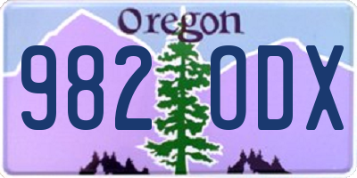 OR license plate 982ODX