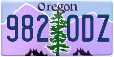 OR license plate 982ODZ