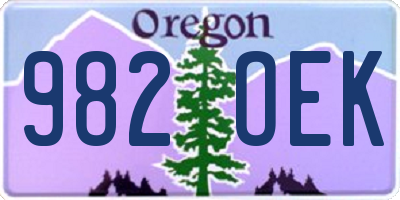 OR license plate 982OEK