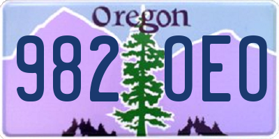 OR license plate 982OEO
