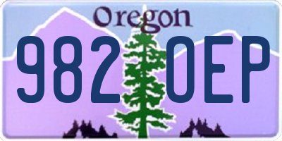 OR license plate 982OEP