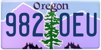 OR license plate 982OEU