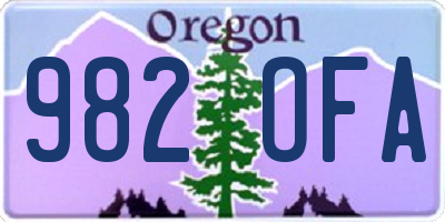 OR license plate 982OFA