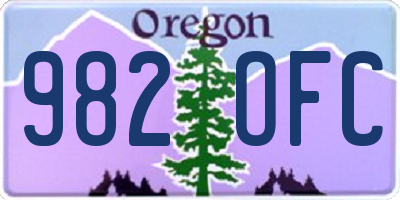 OR license plate 982OFC
