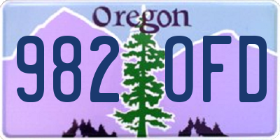 OR license plate 982OFD