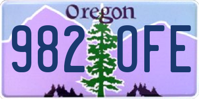 OR license plate 982OFE