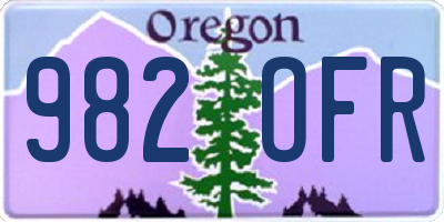 OR license plate 982OFR