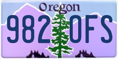 OR license plate 982OFS