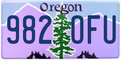OR license plate 982OFU