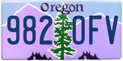 OR license plate 982OFV