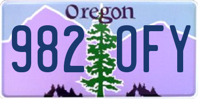 OR license plate 982OFY