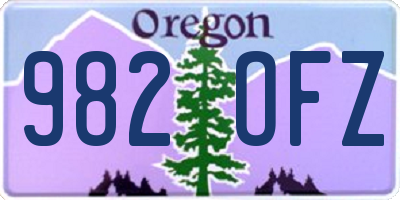 OR license plate 982OFZ