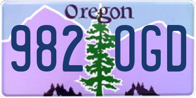 OR license plate 982OGD