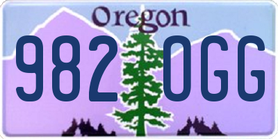 OR license plate 982OGG