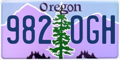 OR license plate 982OGH