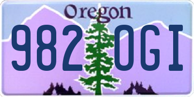 OR license plate 982OGI