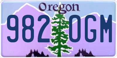 OR license plate 982OGM