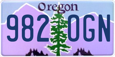 OR license plate 982OGN