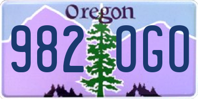 OR license plate 982OGO
