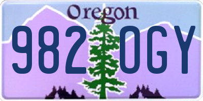 OR license plate 982OGY