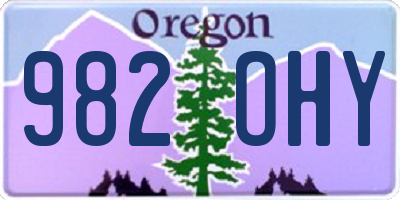 OR license plate 982OHY