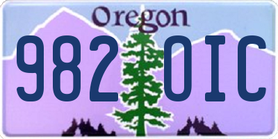 OR license plate 982OIC