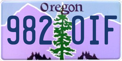 OR license plate 982OIF