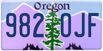 OR license plate 982OJF