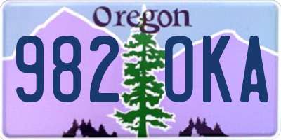OR license plate 982OKA
