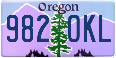 OR license plate 982OKL