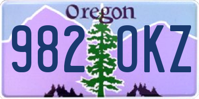 OR license plate 982OKZ