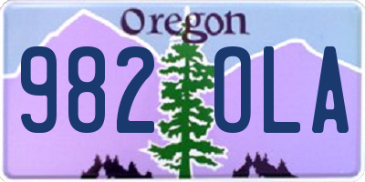 OR license plate 982OLA