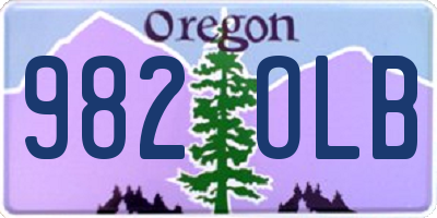 OR license plate 982OLB