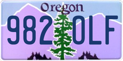 OR license plate 982OLF