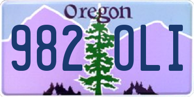 OR license plate 982OLI