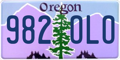 OR license plate 982OLO
