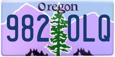 OR license plate 982OLQ