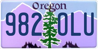 OR license plate 982OLU